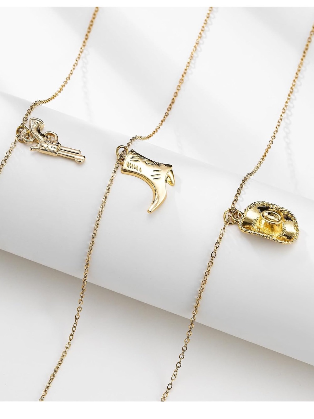 Anthropologie Gold Layered Western Charm Necklace - Picture 2 of 6